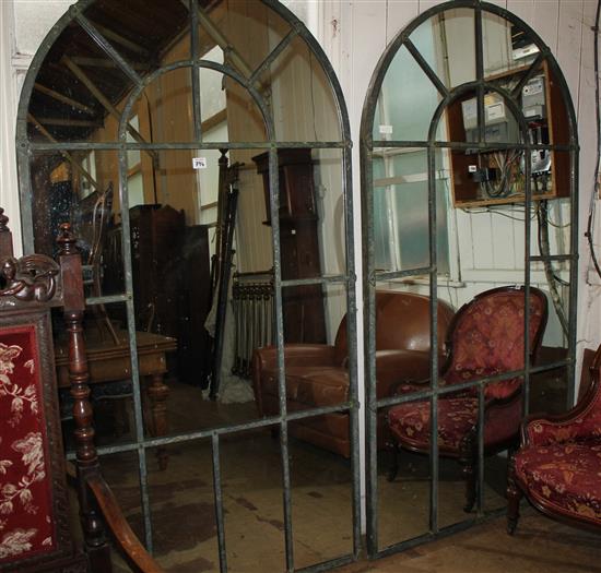 Pair of large window frame mirrors